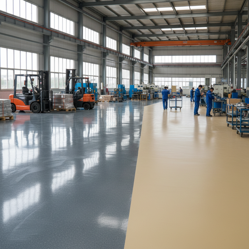 Realistische foto passend bij Epoxyvloer of PU-vloer: welke is het beste voor industrie? voor websit